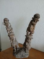 Wie weet land herkomst houten totem beeld hermafrodiet aap, Ophalen of Verzenden