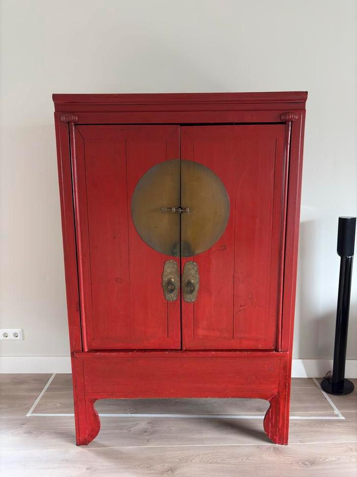 Antieke Chinese Bruidskast Dynasty Red - Uitstekende Staat, Antiek en Kunst, Antiek | Meubels | Kasten, Ophalen