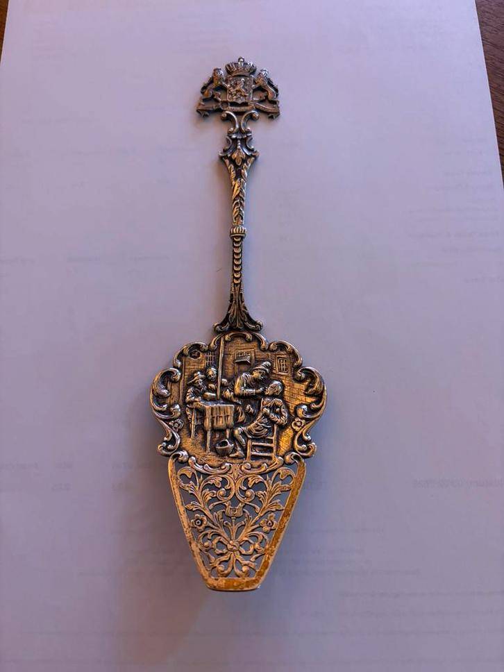 Zilveren ( 2e gehalte 835 gekeurd ) taartschep, Antiek en Kunst, Antiek | Bestek, Verzenden