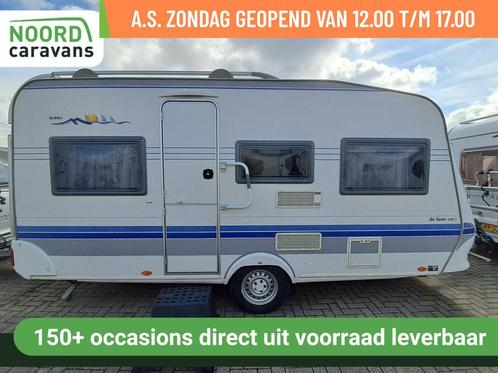 HOBBY DE LUXE 450 VOORTENT + LUIFEL + DWARSBED + FIETSENDR, Caravans en Kamperen, Caravans, Bedrijf, tot en met 4, 750 - 1000 kg