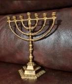 Vintage Menora kandelaar - Wainberg Israel, Antiek en Kunst, Antiek | Kandelaars, Ophalen of Verzenden, Koper of Brons