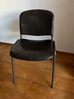 4 Hoffmann Stoelen - stapelbaar, donkerbruin Leer & Metaal, Ophalen, Gebruikt, Bruin, Vier
