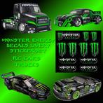 Monster Energy Decals stickerset RC auto truck schaalmodel, Verzenden, Nieuw, Overige typen, Onderdeel