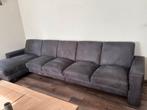 TE KOOP MOOIE 2,5 en 5 ZITS BANK MET LONGCHAIR , antraciet, Ophalen, Zo goed als nieuw, Overige materialen