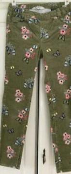 Groene ribstof broek met bloemen en vlinders (maat 134), Broek, Meisje, H&M, Ophalen of Verzenden