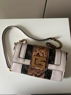 Guess mini bling schoudertas met G logo en slangenprint, Ophalen, Zo goed als nieuw, Beige, Schoudertasje