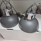 Twee grijze lampen, Huis en Inrichting, Lampen | Hanglampen, Ophalen, Zo goed als nieuw, Minder dan 50 cm