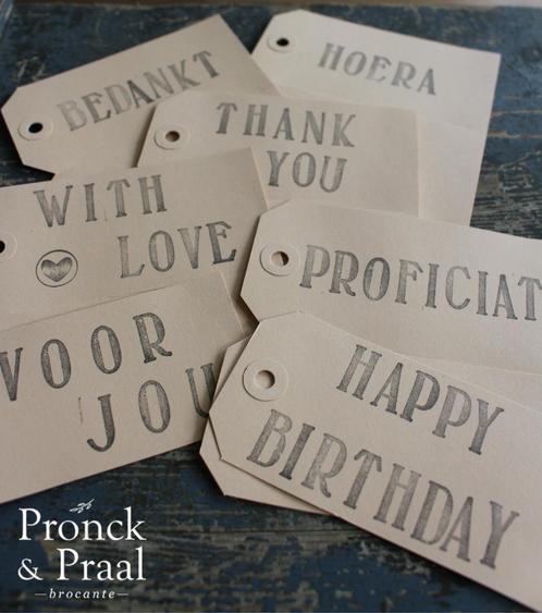 Bruine kado labels diverse maten per 10 st.*Pronck & Praal*, Hobby en Vrije tijd, Knutselen, Nieuw, Ophalen of Verzenden