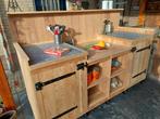 Mooie eikenhouten buitenkeuken met mozaiek werkblad, Tuin en Terras, Buitenkeukens, Ophalen, Nieuw, Elektrisch