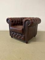 Nette Engelse Chesterfield fauteuil in rundleder, Huis en Inrichting, Fauteuils, Ophalen, Gebruikt, Chesterfield / Engels / Klassiek