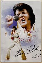 Elvis Presley collage wit reclamebord van metaal wandbord, Nieuw, Ophalen of Verzenden