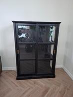 Zwarte vitrinekast Ikea Malsjo, Ophalen, Zo goed als nieuw, 25 tot 50 cm, Glas