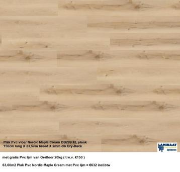 63m2 Plak Pvc Nordic Maple met gratis Pvc lijm =€632 beschikbaar voor biedingen