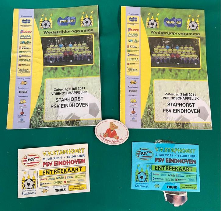 PSV - Staphorst, kaartjes & programma 2 juli 2011, Verzamelen, Sportartikelen en Voetbal, Gebruikt, Boek of Tijdschrift, PSV, Ophalen of Verzenden
