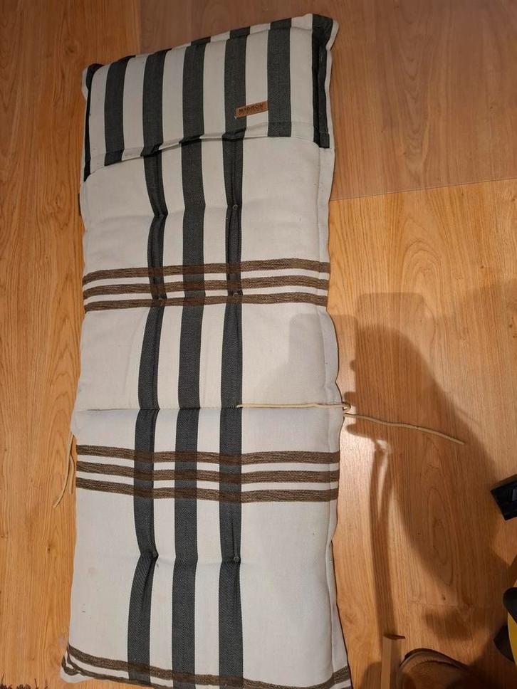 4 Tuinstoelkussens Madison Topline Wit/Blauw/Bruin, Tuin en Terras, Bergingen en Tuinkasten, Gebruikt, Overige typen, Kunststof