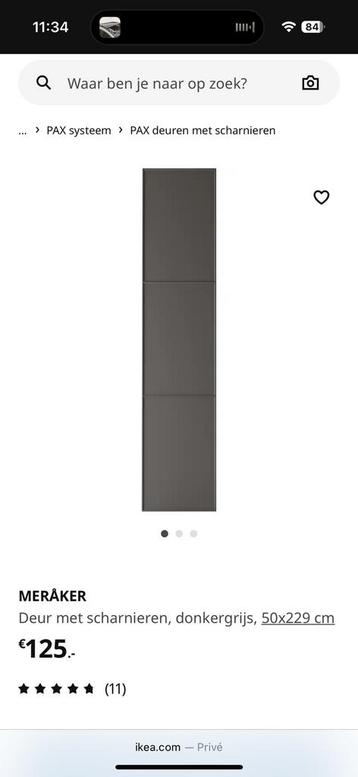 Pax Ikea kast deur Meraker 229 x 50 beschikbaar voor biedingen