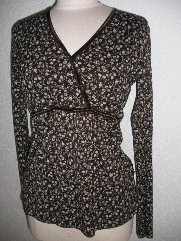 ESPRIT t- shirt bruin bloemen maat L - nieuw -, Kleding | Dames, T-shirts, Nieuw, Maat 38/40 (M), Bruin, Lange mouw, Ophalen of Verzenden