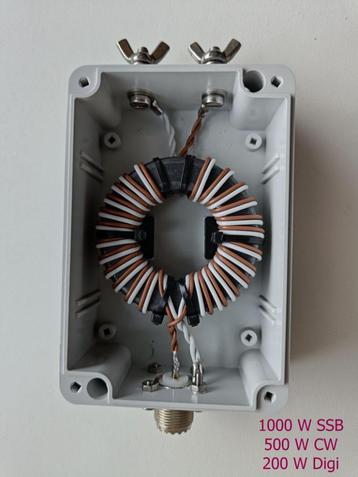 Mantelstroomfilter (1:1 balun) 1kW voor HF (1,8-30 MHz) F/S beschikbaar voor biedingen