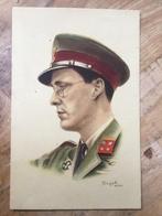 Gekleurde ansichtkaart prins Bernhard in uniform, Ophalen of Verzenden, Overige soorten, Nederland, Foto of Poster