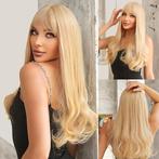 Pruik lang ginger goudblond haar met rechte pony, Verzenden, Nieuw, Pruik of Haarverlenging