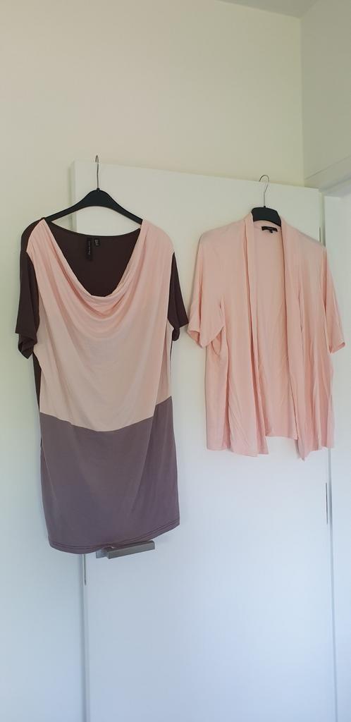 Leuk setje jurk/tuniek met vest XXL (nieuw), Kleding | Dames, Truien en Vesten, Nieuw, Maat 46/48 (XL) of groter, Roze, Ophalen of Verzenden