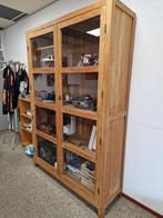 Teakhouten Vitrine Kast LxBxH= 140x45x210 cm, Huis en Inrichting, Kasten | Vitrinekasten, Ophalen, Info@prinsmachines.nl, 100 tot 150 cm