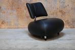 Als NIEUW! zwarte leren Leolux Pallone design fauteuil, Leolux, Leolux, Design, 75 tot 100 cm