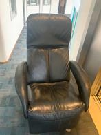 Stoel  zwart leer - verstelbaar, Ophalen, Gebruikt, Minder dan 75 cm, Leer