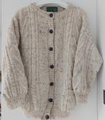 Prachtig authentieke 100% zacht wollen vest iers aran patroo, Kleding | Dames, Maat 38/40 (M), Verzenden, Beige, Zo goed als nieuw