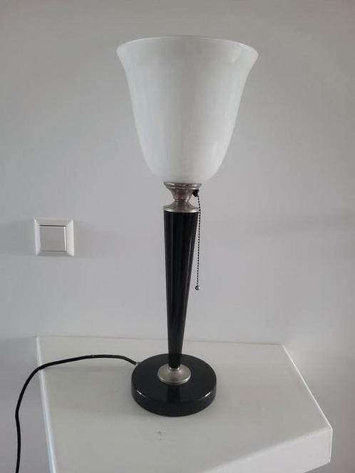 Retro Art Deco Mazda tafellamp, Huis en Inrichting, Lampen | Wandlampen, Zo goed als nieuw, Glas, Ophalen of Verzenden