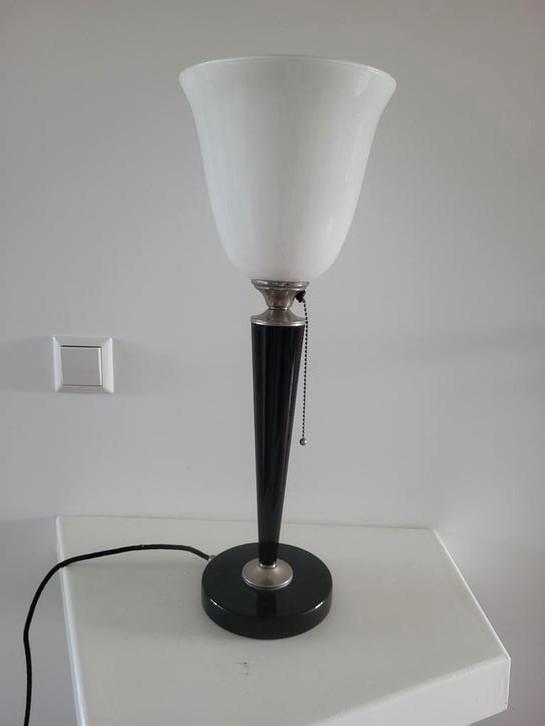 Retro Art Deco Mazda tafellamp, Huis en Inrichting, Lampen | Wandlampen, Zo goed als nieuw, Glas, Ophalen of Verzenden