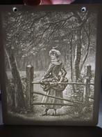 2 zeldzame antieke porseleinen lithofaanplaten, 19e eeuw, Antiek en Kunst, Antiek | Porselein, Ophalen of Verzenden