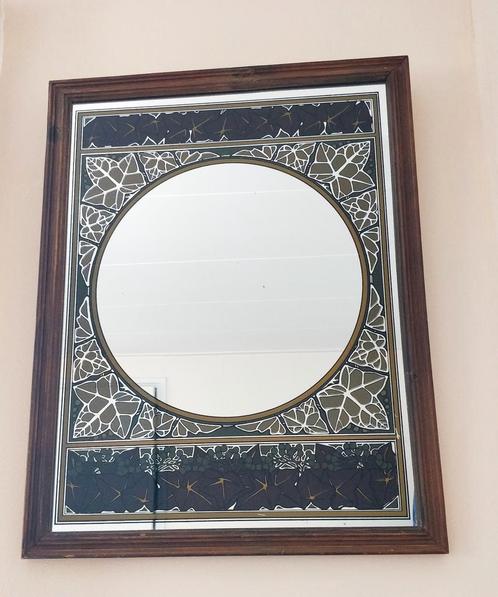 Grote art nouveau spiegel vintage 68x51, Huis en Inrichting, Woonaccessoires | Spiegels, Zo goed als nieuw, Rechthoekig, Ophalen