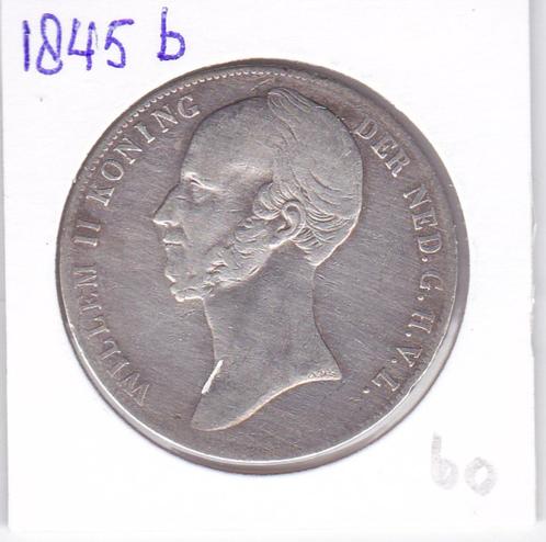 Rijksdaalder 1845 b Willem 2 voor 60 euro, Postzegels en Munten, Munten | Nederland, Losse munt, 2½ gulden, Koning Willem II, Zilver