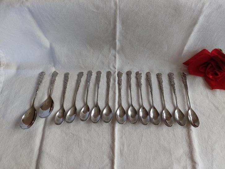 Gero Zilmeta bloemenserie set lepeltjes losse taartvorkjes, Antiek en Kunst, Antiek | Bestek, Verzenden