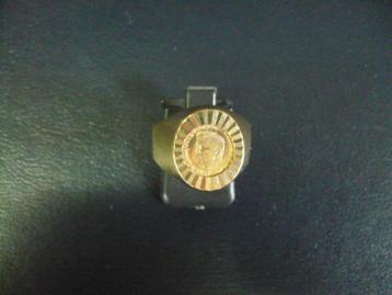 14 krt. gouden ring met kennedy gouden muntje maat 18 beschikbaar voor biedingen