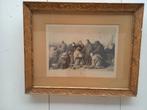 Oude prent in gouden lijst, Ophalen