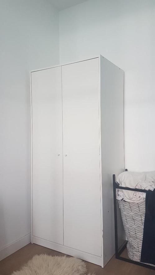 2-deurs Kleppstad Ikea Kledingkast wit, Huis en Inrichting, Kasten | Kledingkasten, Gebruikt, 150 tot 200 cm, 50 tot 100 cm, 50 tot 75 cm