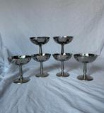 Vintage Franse RVS bistro ijscoupes | dessert | jaren 70, Huis en Inrichting, Keuken | Servies, Ophalen, Overige materialen, Overige stijlen