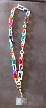 Nieuw: telefoonkoord ketting kleurrijke schakels 90 cm, Telecommunicatie, Mobiele telefoons | Toebehoren en Onderdelen, Ophalen of Verzenden