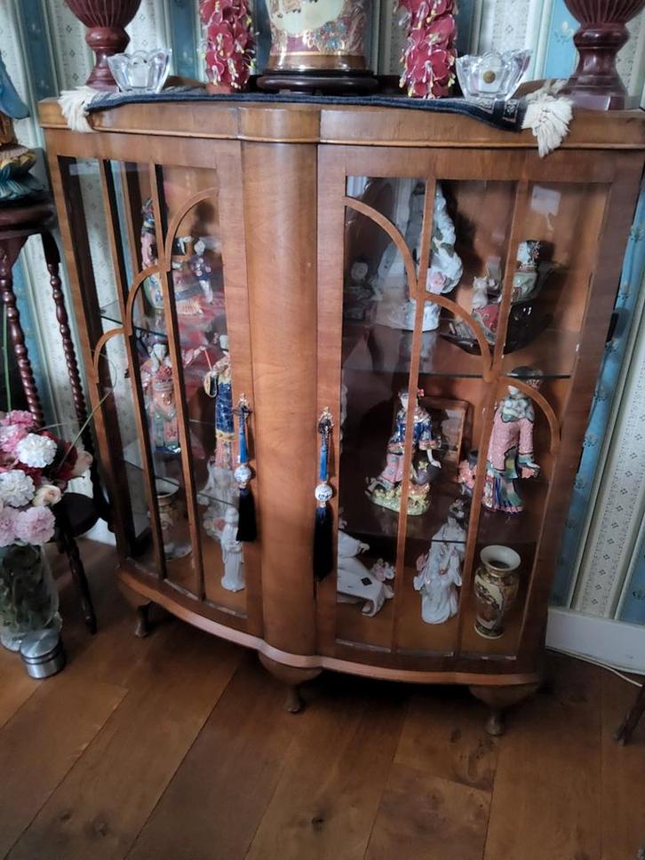 Antieke vitrinekast met glazen deuren, Antiek en Kunst, Antiek | Meubels | Kasten, Ophalen