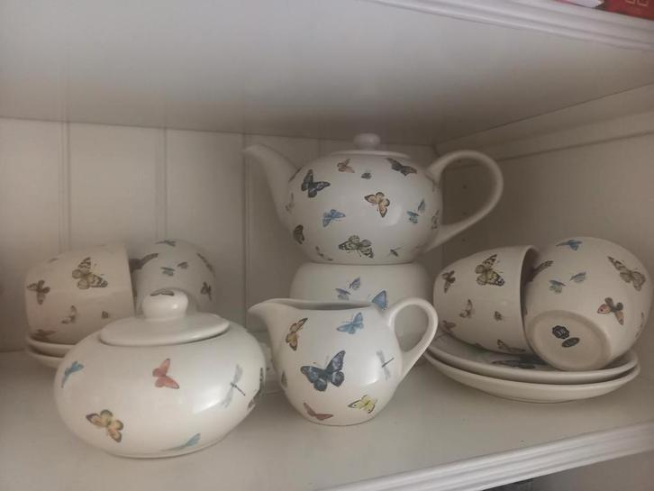 Vlinder thee servies janneke brinkman douwe egberts, Antiek en Kunst, Antiek | Servies compleet, Ophalen