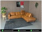 GRATIS LEVERING Hoekbank Cognac 260x225 REFURBISHED, 250 tot 300 cm, Stof, Hoekbank, Ophalen of Verzenden