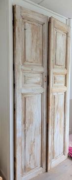 Set oude smalle antieke paneeldeuren, Doe-het-zelf en Verbouw, Deuren en Horren, Ophalen, Gebruikt, 80 tot 100 cm, 215 cm of meer