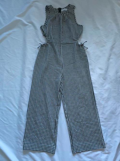 Zara Kids cut-out jumpsuit ruitjes zwart wit maat 164, Kinderen en Baby's, Kinderkleding | Maat 164, Zo goed als nieuw, Meisje