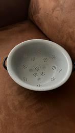 Vintage emaille vergiet met handvatten, Antiek en Kunst, Antiek | Emaille, Ophalen of Verzenden