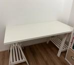 Groot wit bureau, Huis en Inrichting, Bureaus, Ophalen, In hoogte verstelbaar, Zo goed als nieuw, Bureau