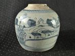 Antieke Chinese Gemberpot, blauw meerlandschap– China 1800's, Ophalen of Verzenden