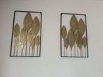 Set van 2 metalen wanddecoraties met bladeren, Ophalen, Nieuw