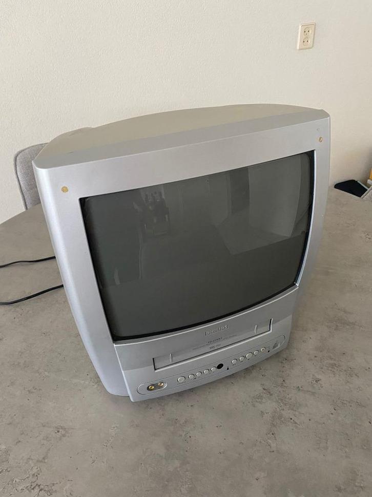 Philips CRT-tv met ingebouwde videospeler (retro!), Audio, Tv en Foto, Televisies, Gebruikt, Philips, 50 Hz, Ophalen